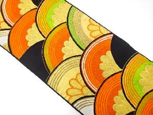 アンティーク　花青海波模様織り出し袋帯（着用可）